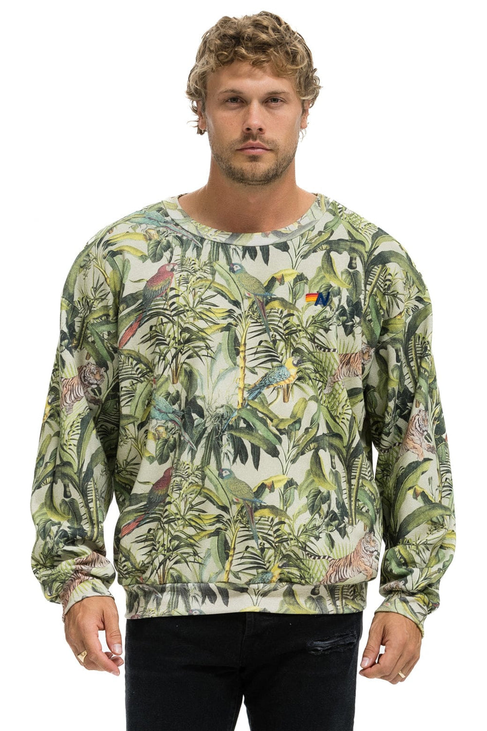 JUNGLE RELAXED CREW SWEATSHIRT - SAND
