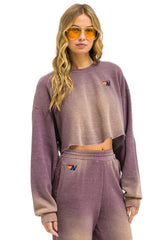 ESSENTIAL CROPPED CREW SWEATSHIRT RELAXED - FADED MOCHA