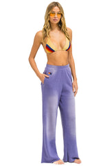 ESSENTIAL WIDE LEG POCKET SWEATPANTS - FADED GRAPE