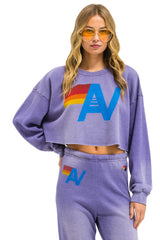 VINTAGE LOGO CROPPED CREW SWEATSHIRT RELAXED - FADED GRAPE