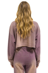 VINTAGE LOGO CROPPED CREW SWEATSHIRT RELAXED - FADED MOCHA