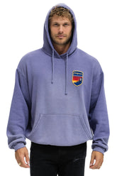 CALIFORNIA SKIER PATCH PULLOVER RELAXED HOODIE - FADED GRAPE