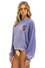 CALIFORNIA SKIER PATCH RELAXED CREW SWEATSHIRT - FADED GRAPE