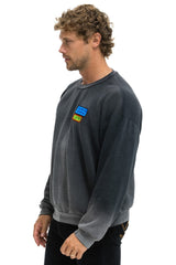 LIVE FREE + ADVENTURE PATCH RELAXED CREW SWEATSHIRT - FADED SMOKE