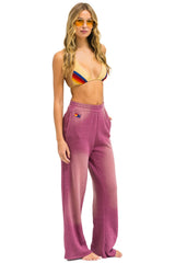AN 3D WIDE LEG POCKET SWEATPANTS - FADED BERRY