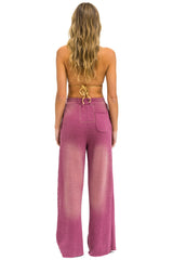 AN 3D WIDE LEG POCKET SWEATPANTS - FADED BERRY