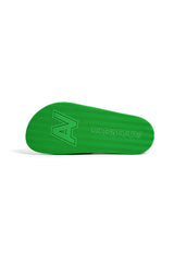 MEMBER EXCLUSIVE LOGO RAINBOW 4 STRIPE SLIDES - KELLY GREEN