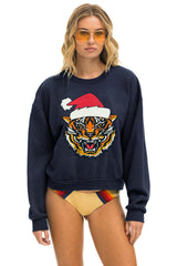 RELAXED SANTA TIGER SWEATSHIRT - NAVY