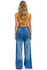 PARROT WIDE LEG POCKET SWEATPANTS - FADED WATER