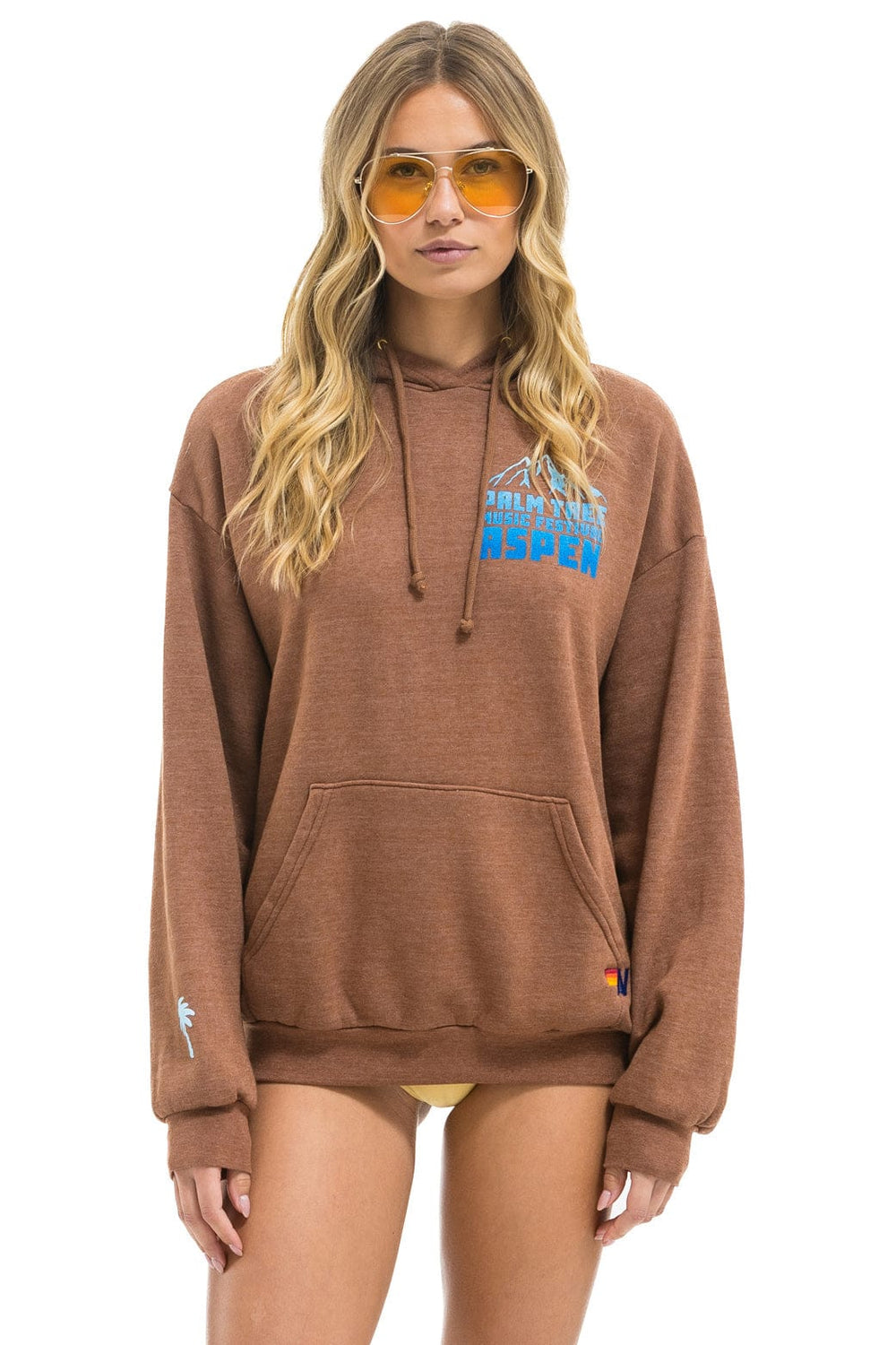 PALM TREE FESTIVAL ASPEN 2025 PULLOVER HOODIE RELAXED - BROWN