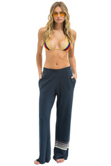 RUGBY STITCH WIDE LEG POCKET SWEATPANTS - CHARCOAL // CHARCOAL