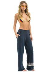 RUGBY STITCH WIDE LEG POCKET SWEATPANTS - CHARCOAL // CHARCOAL