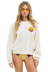 SUNSET PATCH RELAXED CREW SWEATSHIRT - VINTAGE WHITE