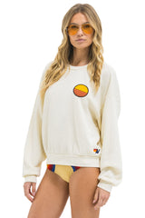 SUNSET PATCH RELAXED CREW SWEATSHIRT - VINTAGE WHITE