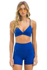 WIDE RIB 4IN HI-RISE BIKER SHORT - ROYAL