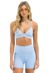 WIDE RIB 4IN HI-RISE BIKER SHORT - SKY