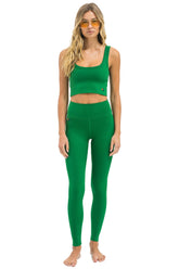 WIDE RIB FULL LENGTH HI-RISE LEGGINGS - KELLY GREEN