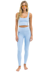 WIDE RIB FULL LENGTH HI-RISE LEGGINGS - SKY