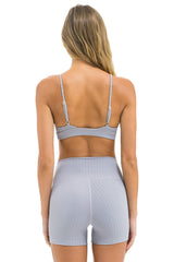 WIDE RIB TRIANGLE ADJUSTABLE SPORTS BRA - LIGHT GREY