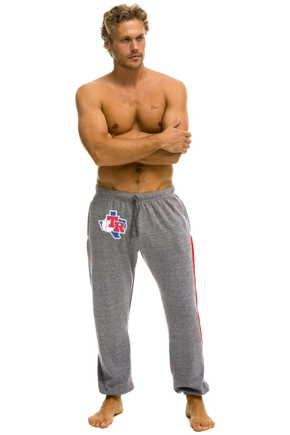 TEXAS RANGERS 5 STRIPE UNISEX SWEATPANTS - HEATHER // USA