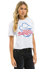 TEXAS RANGERS BOLT WOMEN'S BOYFRIEND TEE - WHITE
