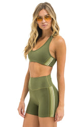 WOMEN'S 5 STRIPE SPORTS BRA - ARMY