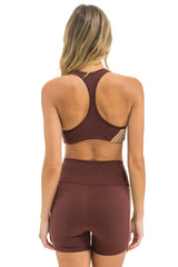 WOMEN'S 5 STRIPE SPORTS BRA - MOCHA