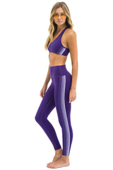 FULL LENGTH HI-RISE 5 STRIPE LEGGINGS - GRAPE