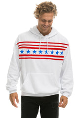 STARS RELAXED PULLOVER HOODIE - WHITE // USA