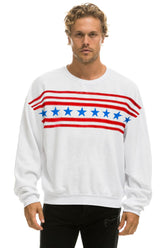 STARS RELAXED CREW SWEATSHIRT - WHITE // USA