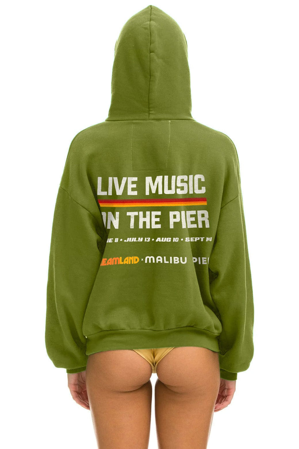 DREAMLAND MALIBU SUNDAY SESSIONS PULLOVER HOODIE RELAXED - JUNGLE GREEN