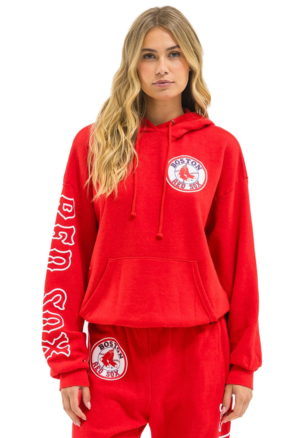 RED SOX RELAXED PULLOVER HOODIE - RED