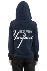 NY YANKEES 5 STRIPE ZIP HOODIE - NAVY // USA