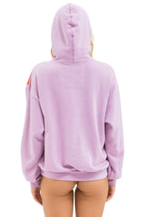 WAVE STRIPE 4 PULLOVER HOODIE RELAXED - MAUVE // MAGENTA ORANGE