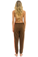 5 STRIPE SWEATPANTS - CHOCOLATE // WHITE NEON