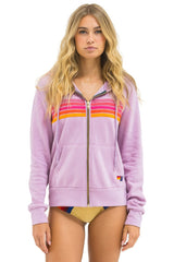 5 STRIPE HOODIE - MAUVE // MAGENTA ORANGE