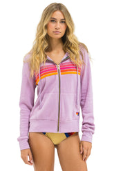 5 STRIPE HOODIE - MAUVE // MAGENTA ORANGE