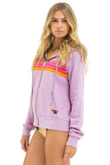 5 STRIPE HOODIE - MAUVE // MAGENTA ORANGE