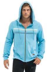 5 STRIPE HOODIE - AQUA // AQUA