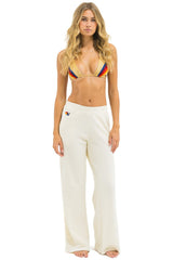 5 STRIPE WIDE LEG POCKET SWEATPANTS - VINTAGE WHITE // WHITE GREY