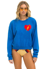 BOLT HEART RELAXED CREW SWEATSHIRT - ADVENTURE BLUE