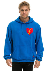 BOLT HEART PULLOVER RELAXED HOODIE - ADVENTURE BLUE