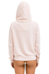 5 STRIPE HOODIE - LIGHT PINK // RAINBOW WHITE