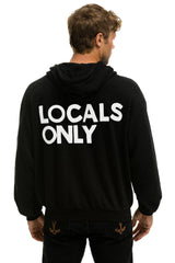 LOCALS ONLY RELAXED ZIP HOODIE - BLACK