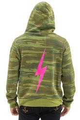 BOLT HOODIE - CAMO // NEON PINK