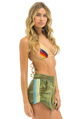 5 STRIPE CLUB SHORTS - CAMO // LIME AQUA