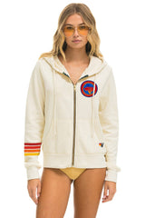 UNIVERSITY OF TEXAS CIRCLE HOOK 'EM ZIP HOODIE - VINTAGE WHITE