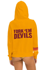 ASU FORK 'EM DEVILS ZIP HOODIE - GOLD