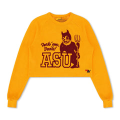 ASU VINTAGE DEVIL CROPPED CREW SWEATSHIRT - GOLD