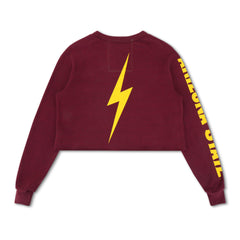 ASU BOLT CROPPED CREW SWEATSHIRT - MAROON